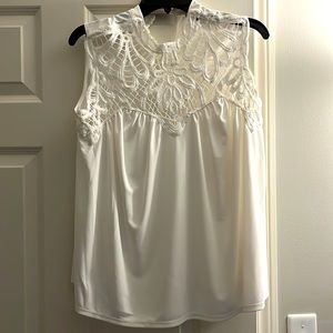Express white tank with lace detail